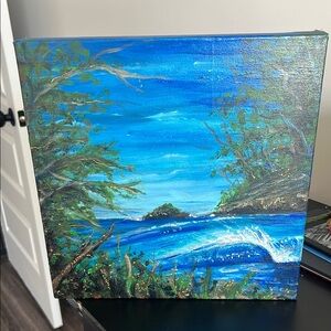 Blue and Green Landscape Canvas Art